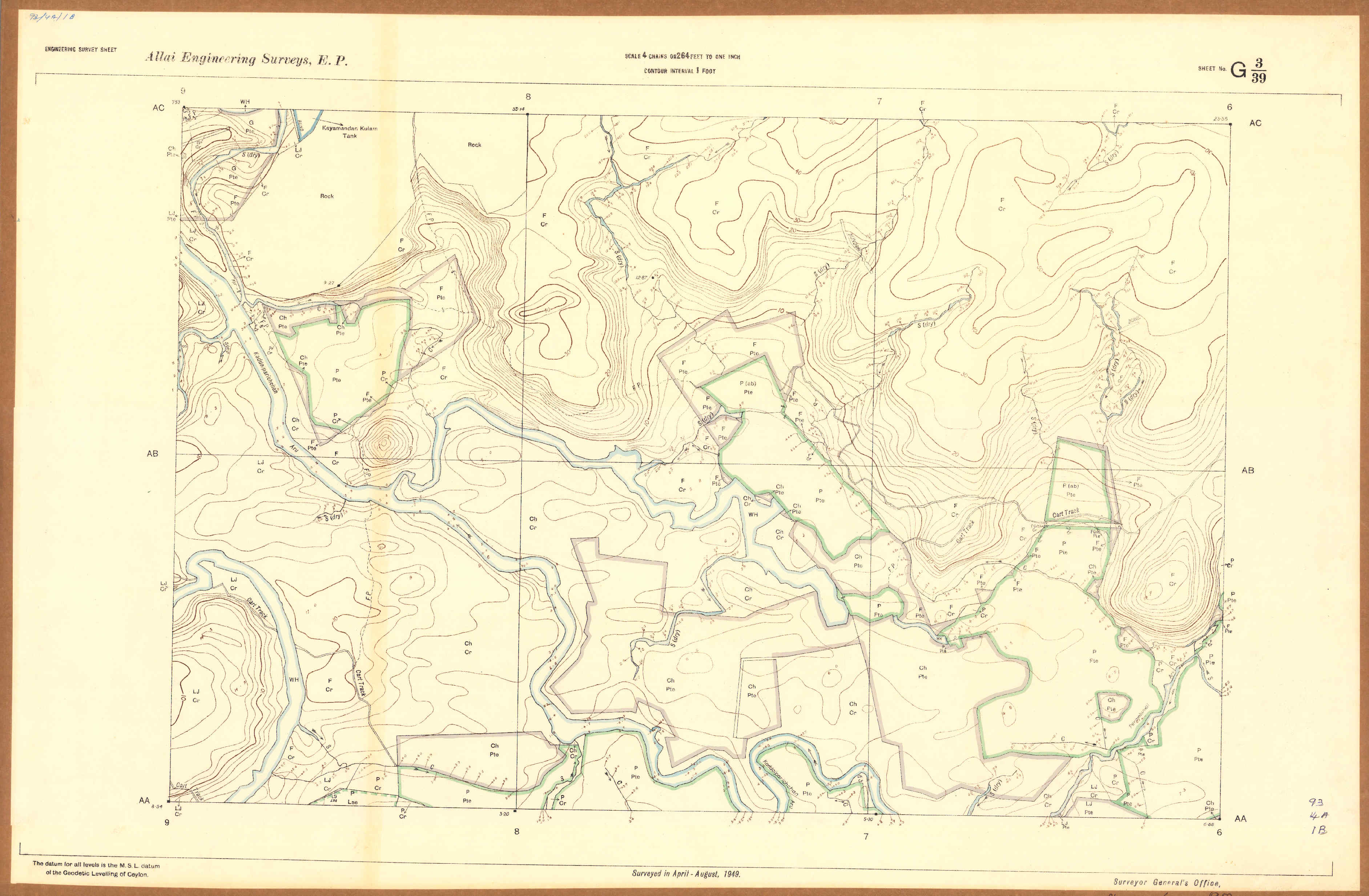 Digitized contours overlaid on basemap